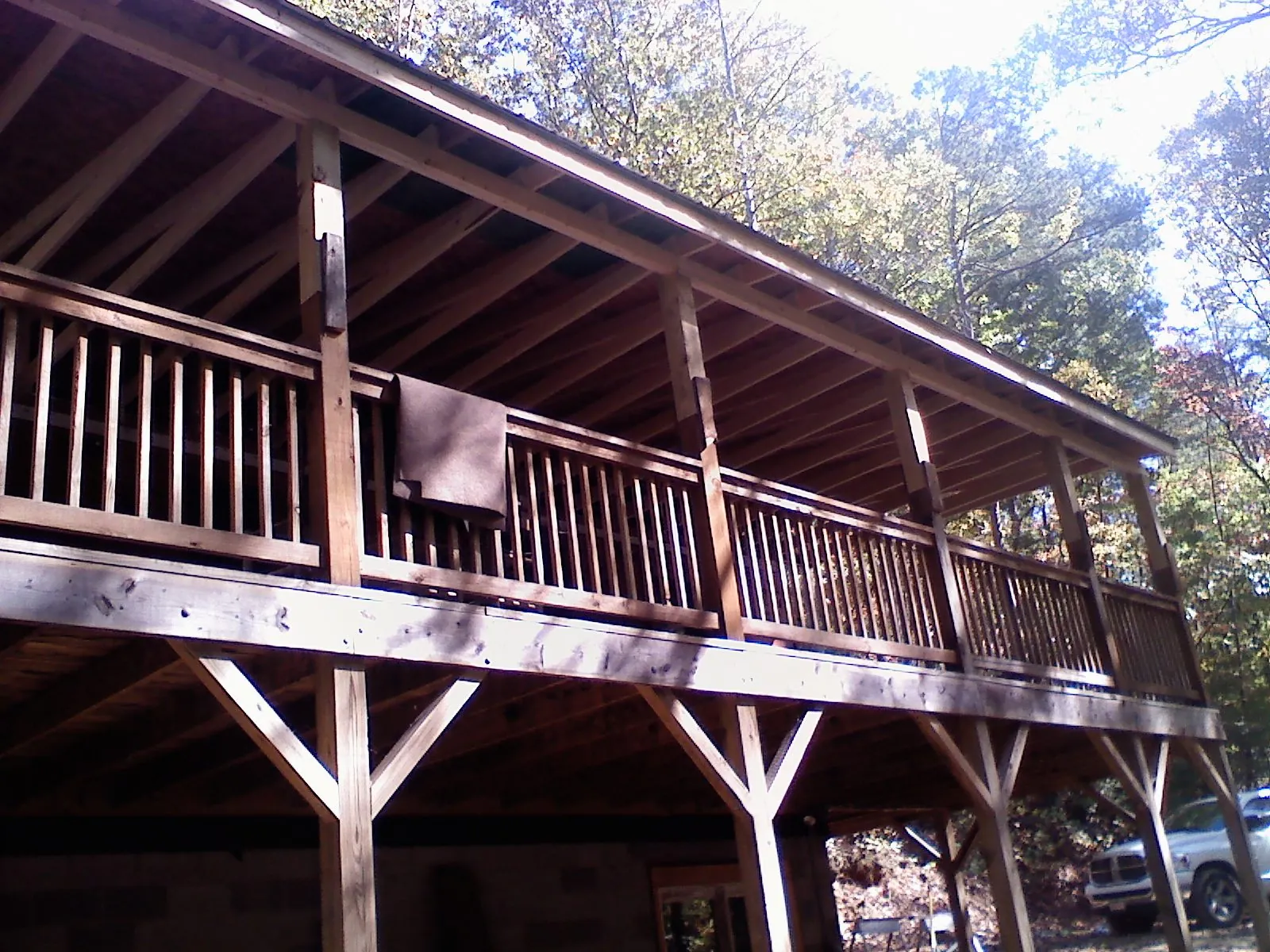 Timber framing under a new elevated porch and deck — Roof Leak Repair in Sherrard by Roofing Brothers